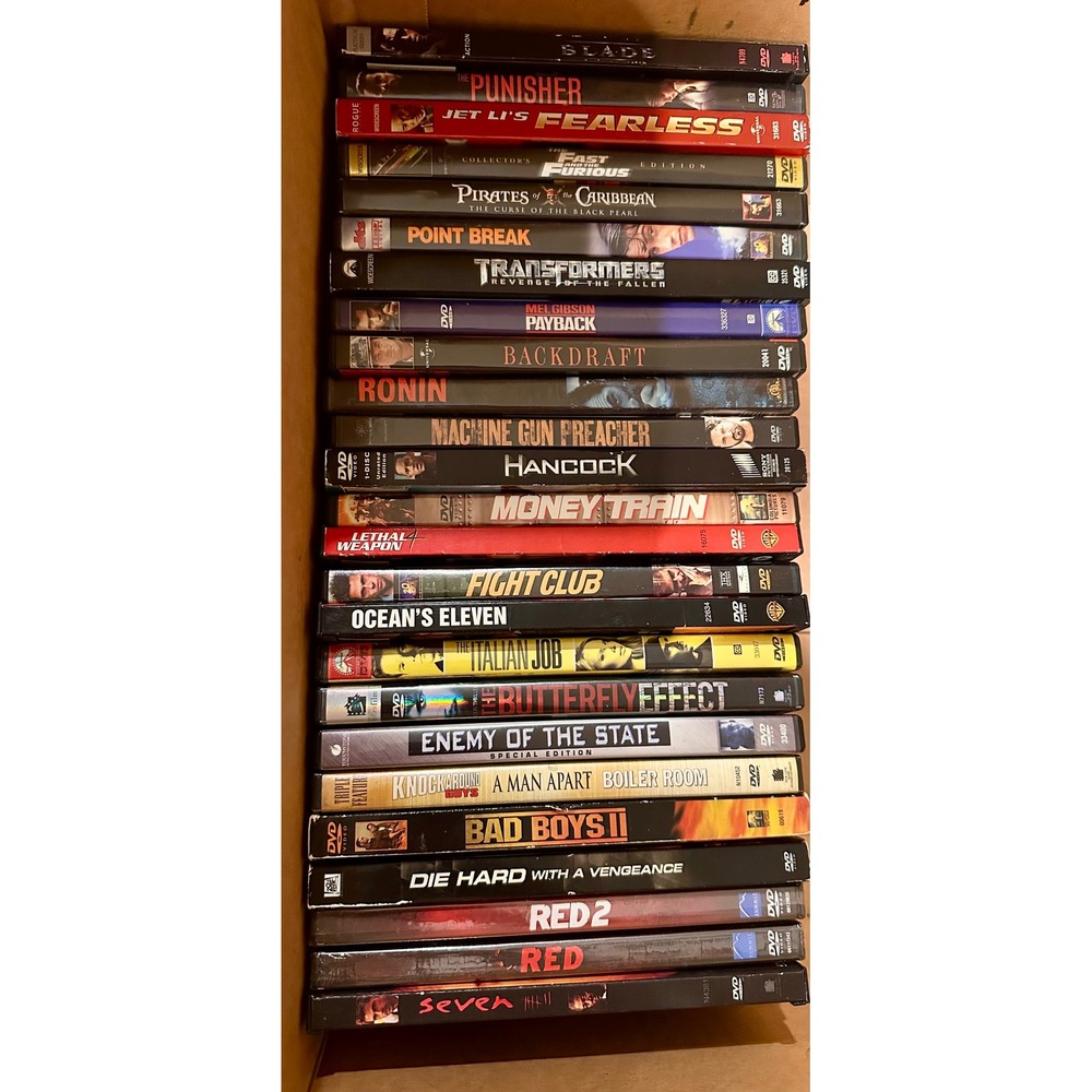 DVD Action Movie Lot of 25 Films Fight Club Die Hard Bad Boys Transformers Se7en